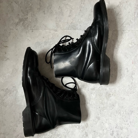 Dr. Martens Arthur Boanil Brush Black Combat Boots MIE England Lace Up Mens 8 main image 5